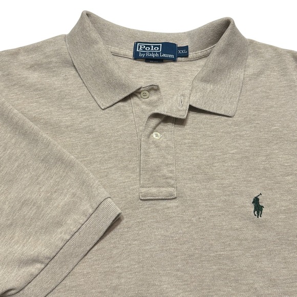 Polo by Ralph Lauren Mens XXL Polo Shirt Short Sleeve Beige Cotton Casual Preppy - Picture 1 of 11
